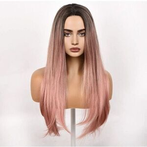 Synthetic Wig/Rose Pink 28‎ inch